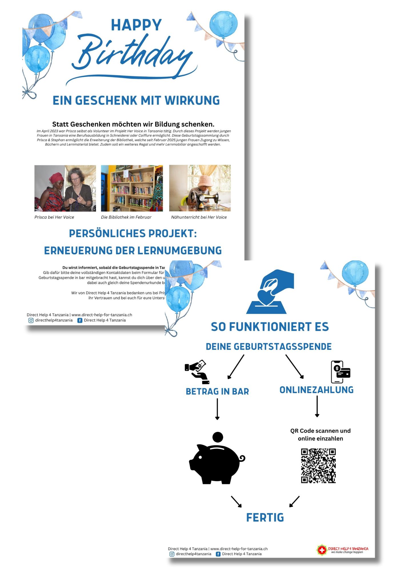 Kollekte für persönlichen Anlass